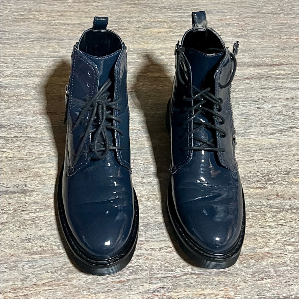 Armani Exchange AX navy blue ankle combat boots